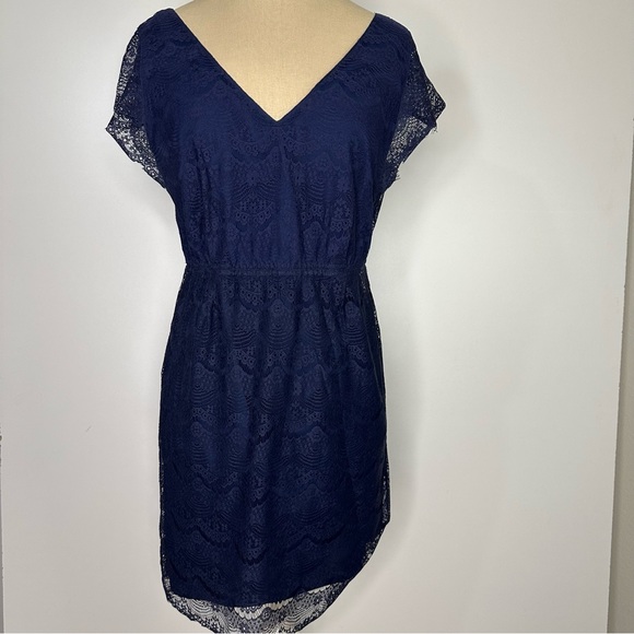 Fossil Penny Lace Cap Sleeve Dress Navy - Picture 15 of 15
